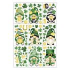 9 Sheets Patricks Day Window Cling Decoration Irish Shamrock Gnome Sticker Decal