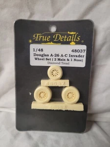 True Details 1/48 Accessory Wheel Set Douglas A-26 A-C Invader Diamond 48037 - Picture 1 of 1