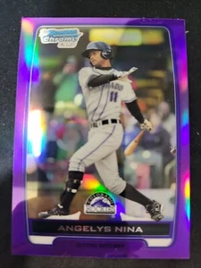 2012 Bowman Chrome Angelys Nina  1st RC PURPLE REFRACTOR /199 card #BCP45 - Picture 1 of 3