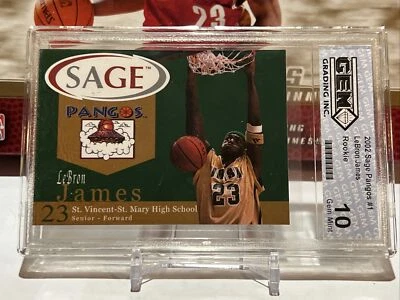 LeBron James 2002 Sage Pangos #1 gema 10 gemas como nuevo novato Foto 1 de 3