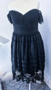 Chi Chi London Curve black lace tea dress - fully lined - UK20 - Picture 1 of 9