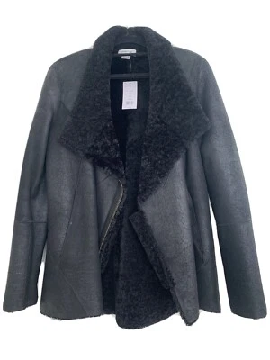 NWT Helmut Lang Black Shearling Jacket P S - Image 1 of 4