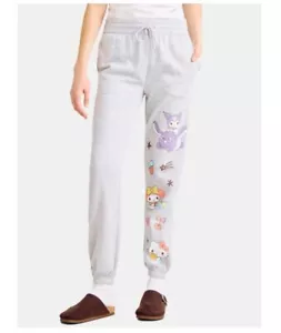 Women's Hello Kitty and Friends Grey Scribble Jogger Sweatpants NWT (XL) - Picture 1 of 7