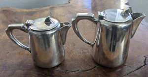 Vintage L & B EPNS A1 .5 Pint And .75 Pint Silver Coffee/Hot Water Pot Set Of 2 - Picture 1 of 22