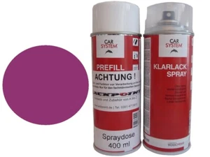 Spraydosen Set je 400ml Basislack RAL 4006 Verkehrspurpur + 1K Klarlack Autolac - Bild 1 von 1