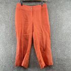 AUSTIN REED Women's Pants Size 8 Orange Mid Rise Linen Straight Leg