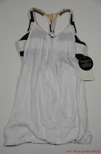 NWT LULULEMON PRACTICE FREELY TANK Women 10 Yoga Dance White Navy WHT/WBWD - Picture 1 of 3