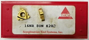 9 PIECES of SCANDINAVIAN, 16NR 8UN K20C CARBIDE INSERTS F013 - Picture 1 of 6