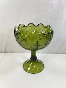 Vintage Indiana Glas gekräuselt Standfuß Bonboniere Schüssel - Bild 1 von 7