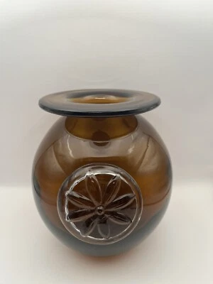 Jarrón vintage Dartington naranja/ámbar margarita Foto 1 de 4