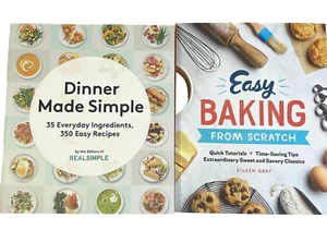 Lot of 2 Cookbooks Easy Baking From Scratch and Dinner Made Simple recipes - Imagen 1 de 18
