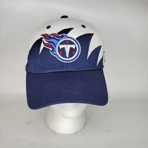 Tennessee Titans Shark Tooth Cap Hat Flex Fit Small / Medium Reebok Blue NFL - Picture 1 of 5