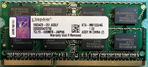 Kingston KTA-MB1333/4G 4GB DDR3-1333 PC3-10600 SODIMM Laptop Memory RAM - Picture 1 of 1
