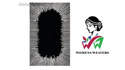 New Black and White Hand-Tufted Wool Handmade Area Rug - Image 1 of 4