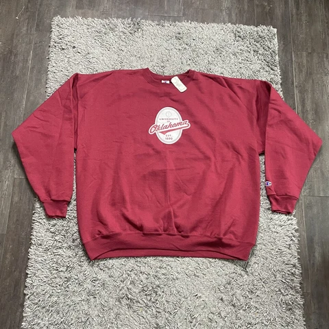 Vintage Champion Oklahoma Sooners Sweatshirt Mens 2XL Red Crewneck Pullover Cover