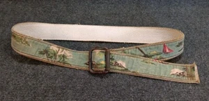 Vintage selten American Eagle 1977 Hawaiian Scene Stoffgürtel 45" lang - Bild 1 von 13