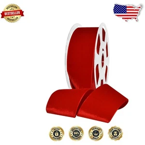 Timeless Rouge Velvet Ribbon, 2" x 11 Yards - Perfect for Weddings & Crafts - Picture 1 of 2