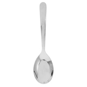 Stainless Steel Flat Spoon Soup Spoons Silverware Child Kitchen Dinner - Picture 1 of 12