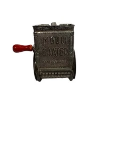 Antique Mouli Grater Vintage Red Wood Handle Kitchen Spice Tool Made In France - Picture 1 of 5