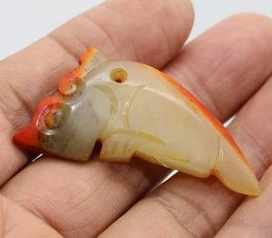 Collection ,-carved Chinese HeTian white jade beast amulet pendant D606 - Picture 1 of 4