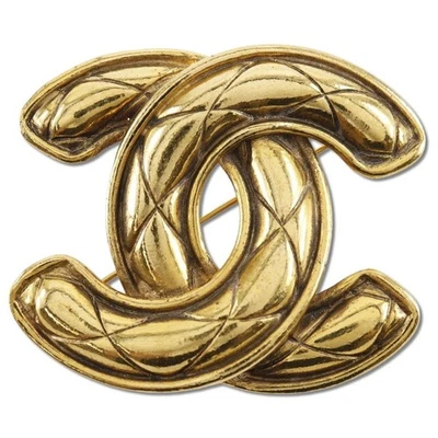 CHANEL COCO Mark Brooch Matelasse vintage Plated Gold 32.5g Women - Image 1 of 4