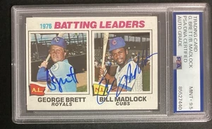 George Brett signed 1977 Topps #1 Baseball Bill Madlock Autograph PSA/DNA 9.5 - Picture 1 of 4