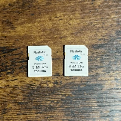 (2) Used Toshiba FlashAir 32GB Wireless LAN Wi-Fi SD Card SDHC Class 10 W-02 - Image 1 of 2