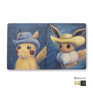 Pokemon Center × Van Gogh Museum: Pikachu & Eevee Self Portrait Playmat - Picture 1 of 2