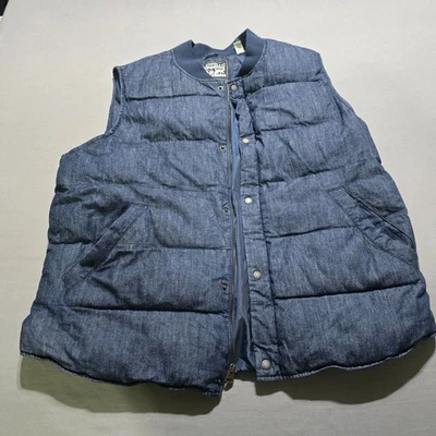 LEVIS Quilted Denim Puffer Vest Zip & snap  Men’s Size 2XL pockets winter warm - Image 1 of 4