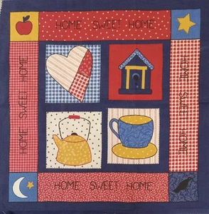 1994 ~ Vintage ~ Stoff Traditionen ~ "Home Sweet Home" ~ Baumwollstoff ~ 15,25"x15,25" - Bild 1 von 4