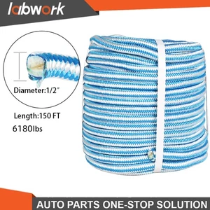 Labwork 1/2"×150' 16 Strand Arborist Tree  Braided Nylon Polyester Rope - Picture 1 of 20