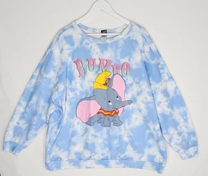 disney sweater womans size 20 blue white dumbo tie dye cartoon classic novelty - Picture 1 of 18