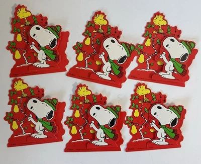 Hallmark Рождественский Винтажный Высеченный Подарочный Пакет Украшение Карта Ярлык - Снупи Арахис - Изображение 1 из 4