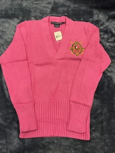 Maglione Ralph Lauren Sport donna grande pony scollo a V rosa manica lunga L, RW902123 - Foto 1 di 6