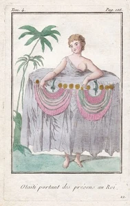 Traje De La Isla De Tahití Del Pacífico Grabado 1780 - Imagen 1 de 1