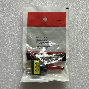 Radio Shack Illuminated Toggle Switch 20A 12VDC Red, 275-0010. New! - Picture 1 of 4