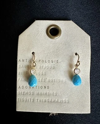 Pendientes colgantes Anthropologie con cuentas de turquesa Foto 1 de 2