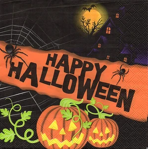 4 servilletas servilletas con motivo técnica de servilletas decoupage Halloween (1187) - Imagen 1 de 2