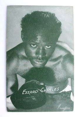 Ezzard Charles World Heavy Campion Vintage Boxing Exhibit Postcard Card BC3 - Image 1 of 2