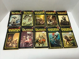 Lot Of 10 Vintage Tarzan Edgar Rice Burroughs PBs Ballantine Black Covers - Imagen 1 de 13