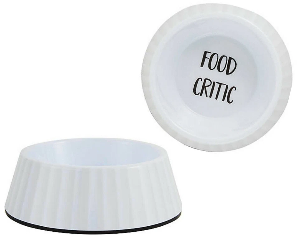 Whisker City 3D Lines "Food Critic" Melamina Gato Cuenco, 12 OZ Comida Agua Plato Nuevo con Etiquetas Foto 1 de 1