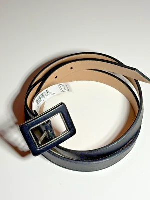 Cinturón de cuero sintético negro Nine West hebilla rectangular XL NUEVO CON ETIQUETAS Foto 1 de 4