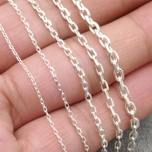 925 Sterling Silber unvollendet gezogen Rechteck Kabel Kette für Armband Halskette - Bild 1 von 4