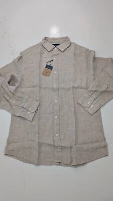 NUEVO CON ETIQUETAS Camisa Charles Tyrwhitt Lino Puro Calce Ajustado Para Hombres Mediana Avena (CSR20890ATM) Foto 1 de 4