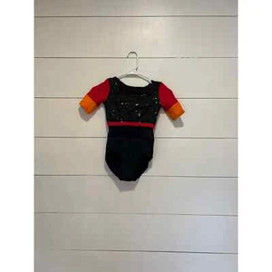 Girls Dance Leotard Pink / Orange / Black Sequence Dancer Costume READ - Picture 1 of 8