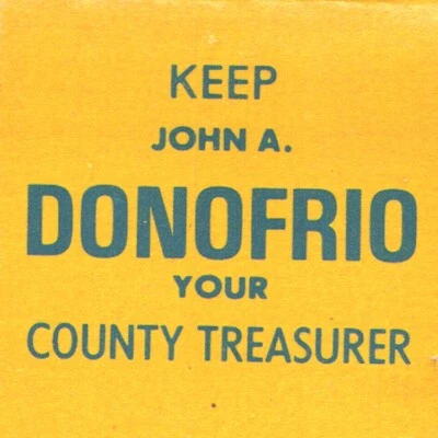1970er John A Donofrio Summit County Schatzmeister Akron Ohio Demokratische Partei Abstimmung - Bild 1 von 4