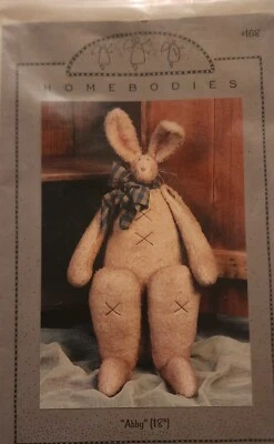 Primitive Doll Pattern Abby Tall Standing Rabbit, Bunny - Image 1 of 2