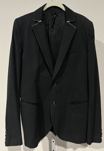 RICK OWENS Le Grande Bleu L.G.B. Cardigan uomo nero con cerniera e cerniera taglia 3 Giappone lgb