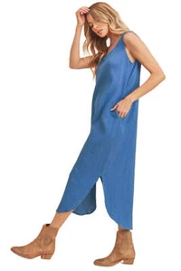 Aemi + Co Round Neck Midi Tank Dress with Pockets - Picture 1 of 4