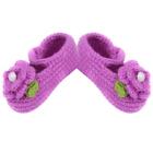 Handmade Newborn Baby Infant Boys Girls Crochet Knit Shoes(Purple)